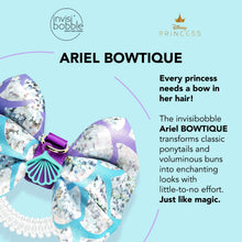 Charger l'image dans la galerie, Invisibobble Bowtique – Anneau à cheveux spirale avec nœud – Princesse Disney Ariel – Accessoire à spirale élastique solide pour femmes – Doux pour les filles, les adolescentes et les cheveux épais
