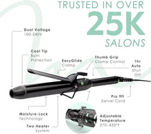 Charger l'image dans la galerie, Fer à boucler extra long MINT de 2,5 cm pour des boucles faciles et durables | Fer à boucler professionnel pour des ondulations effet plage, des boucles et du volume | Corps en céramique ionique tourmaline | Double tension et arrêt automatique