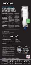 Load image into Gallery viewer, ANDIS MASTER CORDLESS LITHIUM ION CLIPPER #12470