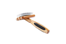 Charger l'image dans la galerie, Bass Brushes | Brosse démêlante pour animaux | Tige en alliage | Manche en bambou pur | Style lisse | Finition rayée | Modèle A21-SB