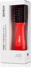 Charger l'image dans la galerie, Sèche-cheveux portable 2 en 1 TORO avec brosse volumisante (rouge corail)