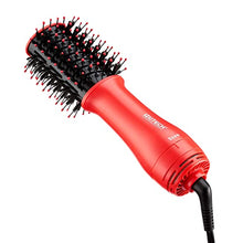 Charger l'image dans la galerie, Sèche-cheveux portable 2 en 1 TORO avec brosse volumisante (rouge corail)