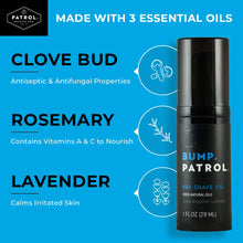 Charger l'image dans la galerie, Huile de pré-rasage Bump Patrol pour hommes aux huiles essentielles naturelles - Rasage en douceur, peau plus douce - 28 g