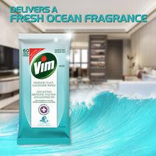 Charger l'image dans la galerie, Lingettes désinfectantes multi-usages Vim, parfum océan, 60 unités