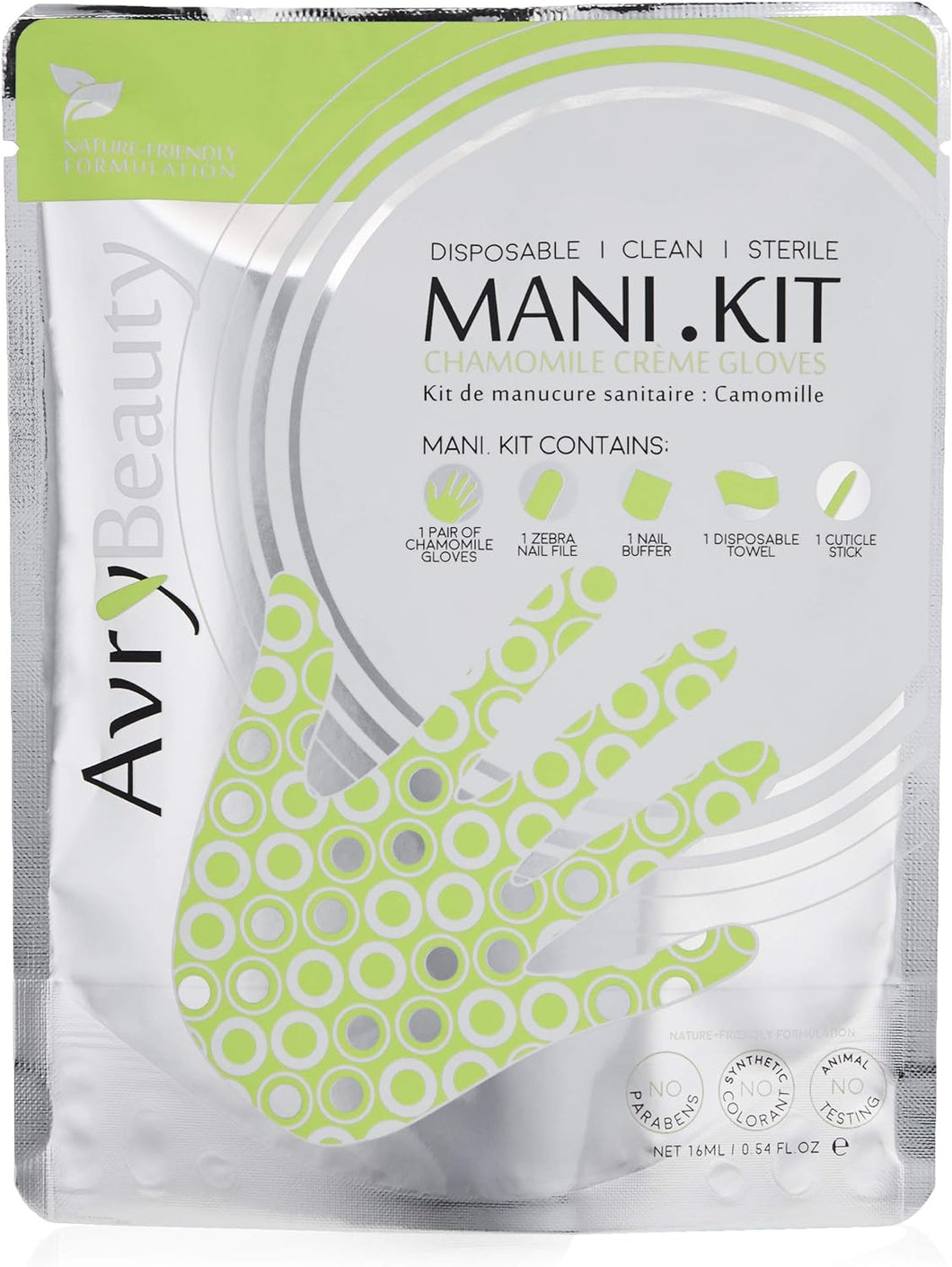Kit de manucure tout-en-un AvryBeauty avec gants à la camomille, 1 ct.