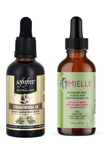 Sofnfree Strengthening Oil 50mL (Coconut & Jamaican Black Castor Oil) with Bonus Mielle Rosemary Mint Oil