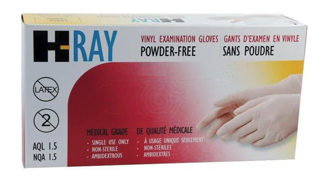 H-RAY VINYL GLOVES/100 BOX SMALL