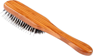 Brosses de toilette hybrides pour animaux de compagnie Bass Brushes, manche rectangulaire en bambou