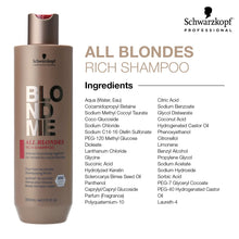 Load image into Gallery viewer, Schwarzkopf BLONDME ALL BLONDES RICH Shampoo 300ML
