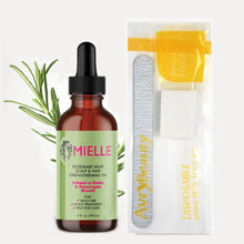 Charger l&#39;image dans la galerie, Huile capillaire Mielle Romarin Menthe 2 oz et kit d&#39;outils jetables Mani Pedi AvryBeauty en prime
