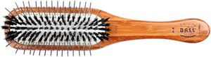 Brosses de toilette hybrides pour animaux de compagnie Bass Brushes, manche rectangulaire en bambou