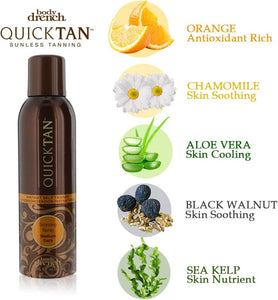 Body Drench Quick Tan Instant Self Tanner Bronzing Spray, Medium/Dark, 6 Ounce