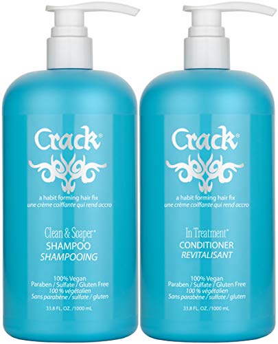 CRACK CLEAN & SOAPER SHAMPOOING & TRAITEMENT Revitalisant 33,8 OZ POMPE INCLUSE