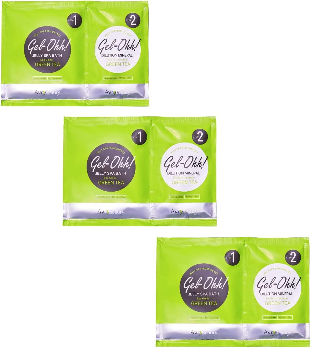 Gel-Ohh Jelly Spa AvryBeauty - Thé vert, paquet de 3
