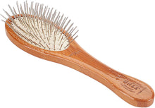 Load image into Gallery viewer, Bass Brushes Wire Pet Groomer Small Oval Bamboo Handle
