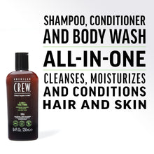 Load image into Gallery viewer, AMERICAN CREW 3-IN-1 TEA TREE SHAMPOO, CONDITIONER &amp; BODY WASH FOR MEN 33.8OZ/1L
