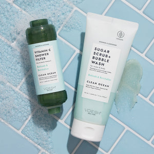 Voesh Shower Empower Duo, Shower Filter & Sugar Scrub, Clean Ocean