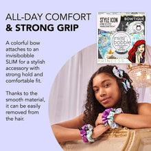 Load image into Gallery viewer, invisibobble Bowtique – Spiral Hair Ring with Bow – Disney Princess Ariel - Strong Elastic Grip Coil Accessories for Women - Gentle for Girls Teens and Thick Hair
