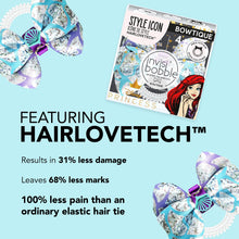 Load image into Gallery viewer, invisibobble Bowtique – Spiral Hair Ring with Bow – Disney Princess Ariel - Strong Elastic Grip Coil Accessories for Women - Gentle for Girls Teens and Thick Hair
