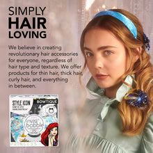 Load image into Gallery viewer, invisibobble Bowtique – Spiral Hair Ring with Bow – Disney Princess Ariel - Strong Elastic Grip Coil Accessories for Women - Gentle for Girls Teens and Thick Hair
