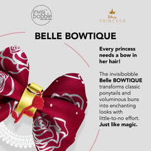 Load image into Gallery viewer, invisibobble Bowtique – Spiral Hair Ring with Bow – Disney Princess Belle - Strong Elastic Grip Coil Accessories for Women - Gentle for Girls Teens and Thick Hair
