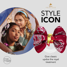 Load image into Gallery viewer, invisibobble Bowtique – Spiral Hair Ring with Bow – Disney Princess Belle - Strong Elastic Grip Coil Accessories for Women - Gentle for Girls Teens and Thick Hair
