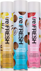 (re) FRESH - DRY Shampoo for Absorbing Hair Oil, Sweat, and Odor 3 Pack