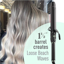 Load image into Gallery viewer, MINT Extra Long Curling Iron 1.5 Inch for Easy Long-Lasting Waves | Professional Hair Curler/Waver for Beach Waves, Very Loose Curls and Volume | Ionic Ceramic Tourmaline Barrel | Auto Shut Off Dual Voltage
