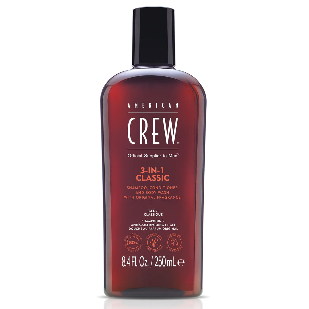 AMERICAN CREW 3-in-1 Shampoo, Conditioner, and Body Wash 8.4OZ/250ML