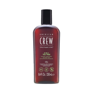 AMERICAN CREW 3-IN-1 TEA TREE SHAMPOO, CONDITIONER & BODY WASH FOR MEN 8.4OZ/250ML