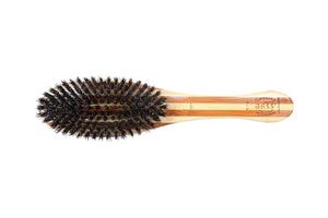 Bass Brushes | Brosse pour animaux de compagnie brillance et soin | Poils 100 % naturels | Manche en bambou pur | Ovale | Finition rayée | Modèle A14-SB