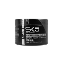 Charger l'image dans la galerie, SK5 Black Professional Hair Styling Gel - Strong Hold, Extra Shine, Anti-Frizz - Non-Greasy Hair Gel for Men &amp; Women (All Hair Types) - 500mL
