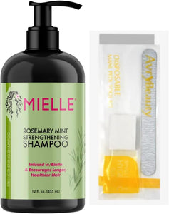 Shampoing Mielle au romarin et à la menthe et kit d'outils de manucure et de pédicure jetables AvryBeauty en prime