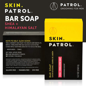 Skin Patrol Shea Butter & Himalayan Salt Bar Soap - Sulfate-Free, Paraben-Free (Activated Shea Butter, 5.2 Ounce / 150g)