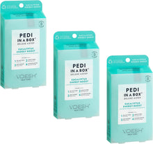 Load image into Gallery viewer, VOESH Pedi in a Box Deluxe 4-Step - Eucalyptus Energy Boost Scent, 3 Pack
