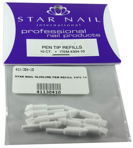 STAR NAIL SLIMLINE PEN REFILL TIPS 10PK