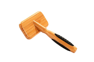 Brosses pour animaux de compagnie Bass Brushes Slicker Straight Wire Rake, manche en bambou moyen avec poignées en caoutchouc 