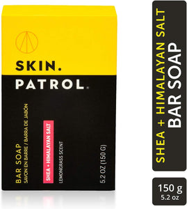 Skin Patrol Shea Butter & Himalayan Salt Bar Soap - Sulfate-Free, Paraben-Free (Activated Shea Butter, 5.2 Ounce / 150g)