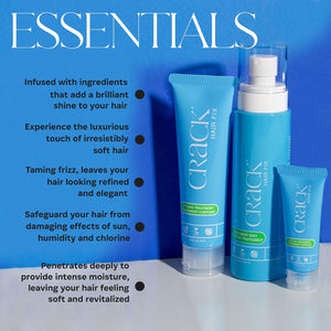 CRACK HAIR FIX - Crème coiffante (35 g), spray (70 g) et crème coiffante (70 g) (lot de 3)