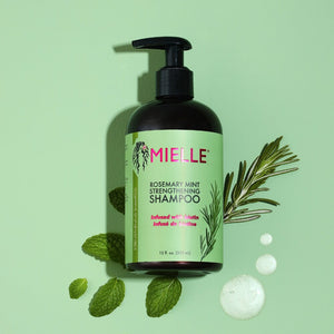 Shampooing quotidien nourrissant et fortifiant Mielle Romarin-Menthe à la biotine, 350 ml, tous types de cheveux