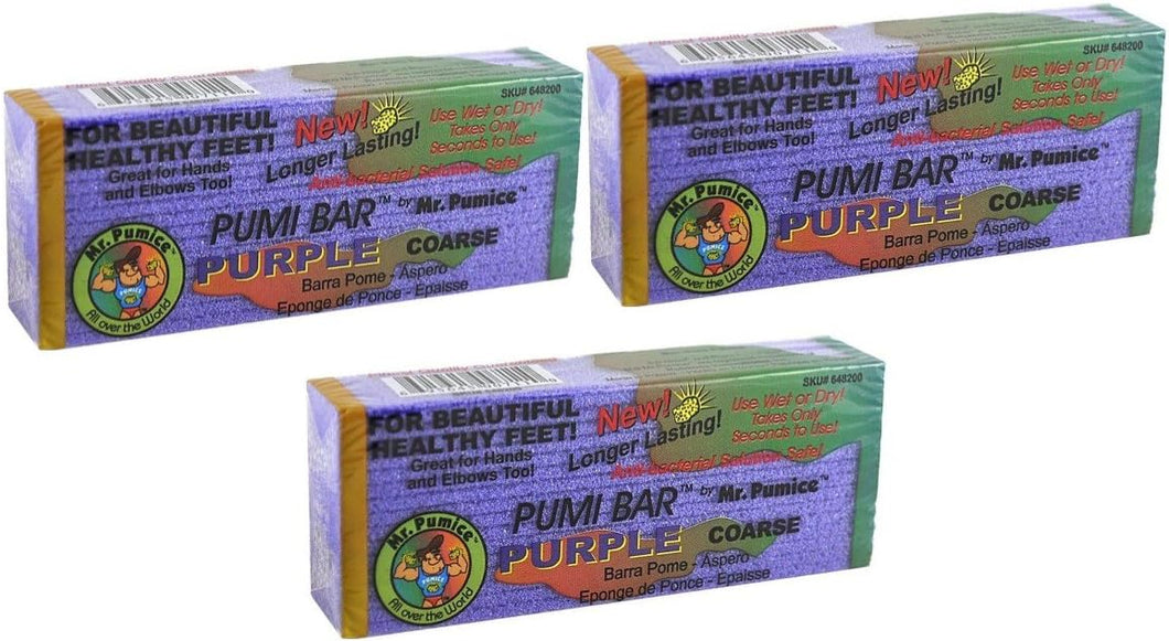 Mr. Pumice Pierre ponce violette grossière pour de beaux pieds sains Idéal pour les mains et les coudes Outil - 3 pièces
