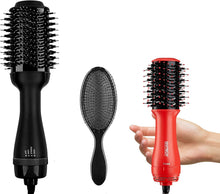 Charger l'image dans la galerie, Sèche-cheveux portable 2 en 1 TORO avec brosse volumisante (rouge corail)
