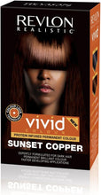 Load image into Gallery viewer, Revlon Realistic Vivid Colour Protein Infused Permanent Color Hair Dye with Color Lock Technology, Sunset Copper 110ml
