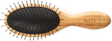 Charger l&#39;image dans la galerie, Brosse à cheveux Bass Brushes pour coiffer et démêler | Tige en alliage 100 % premium | Manche en bambou pur | Petite brosse ovale | Finition foncée | Modèle 801 - DB
