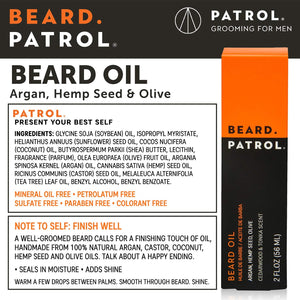 Beard Patrol Beard Oil - Softens, Smooths & Strengthens Beard Growth - 57ml / 2fl oz
