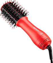 Charger l'image dans la galerie, Sèche-cheveux portable 2 en 1 TORO avec brosse volumisante (rouge corail)
