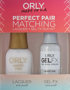 Kit Duo Vernis et Gel Assortis Orly Perfect Pair, Pointes Blanches