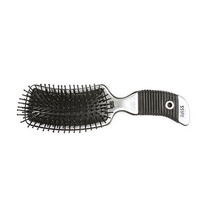 Bass Silver Semi S Shaped Nylon Bristle Salon Brush by Bass