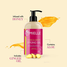 Charger l&#39;image dans la galerie, [MIELLE ORGANICS] GEL COIFFANT AU MIEL ET AU GINGEMBRE 13 OZ BOUCLES DÉFINIES HYDRATANT
