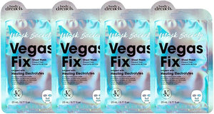 Body Drench Mask Society Vegas Fix Masque en tissu pour le visage avec électrolytes cicatrisants x 4 paquets